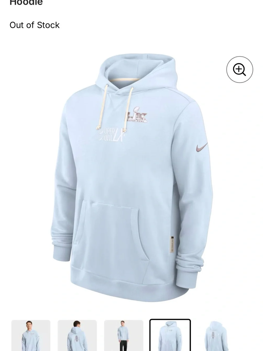 Men's Super Bowl LX Nike Light Blue Dri-FIT Hoodie XL